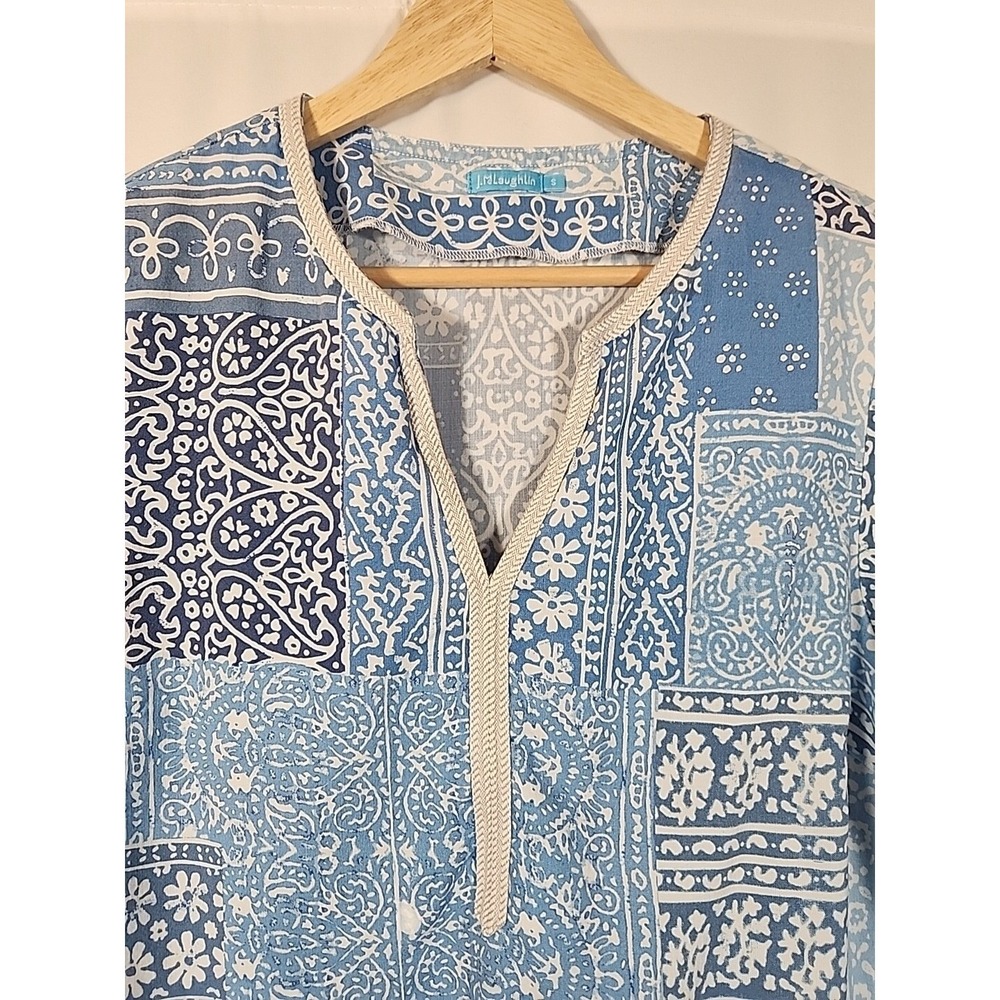 J McLaughlin Paisley Patchwork Tunic Top Pullover Casual Longline Women Size S - Picture 3 of 13